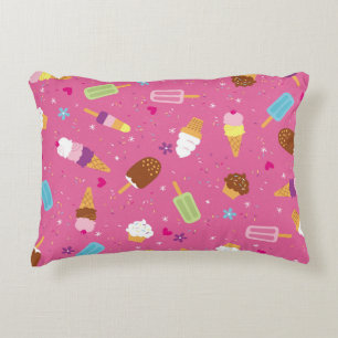Sprinkles, cupcakes, ice cream, and popsicles scat decorative cushion