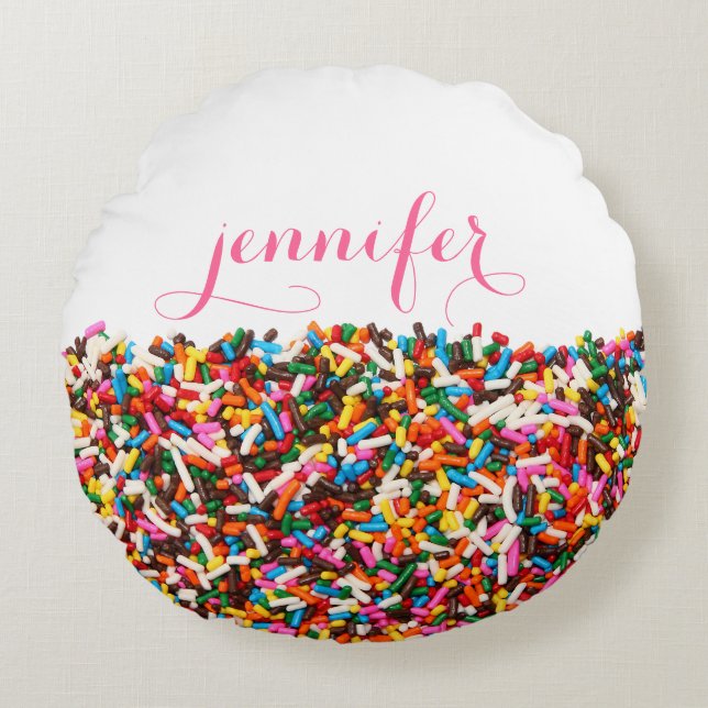 Sprinkles Custom Round Pillow (Front)