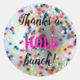 Sprinkles Donut   Thank You Classic Round Sticker
