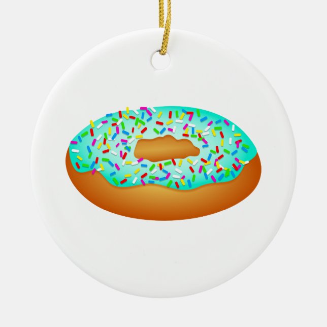 Sprinkles Doughnut Ceramic Tree Decoration (Front)