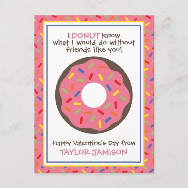 Sprinkles Doughnut Personalised Valentine's Cards (Front)
