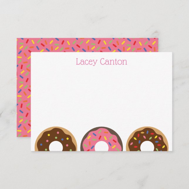 Sprinkles Doughnuts Personalised Note Cards (Front/Back)
