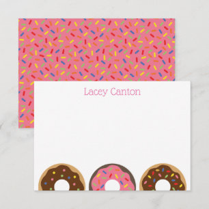 Sprinkles Doughnuts Personalised Note Cards