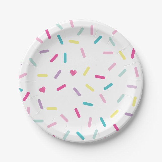 Sprinkles Ice Cream and Cake Birthday Paper Plate (Front)