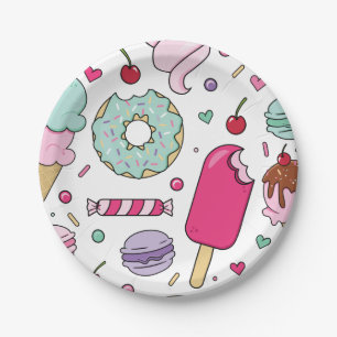 Sprinkles Ice Cream and Cake Birthday Paper Plate