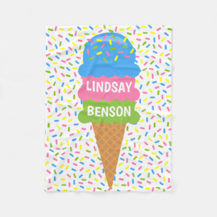 Sprinkles Ice Cream Cone Personalised Blanket