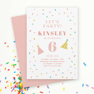 Sprinkles kids birthday party invitation