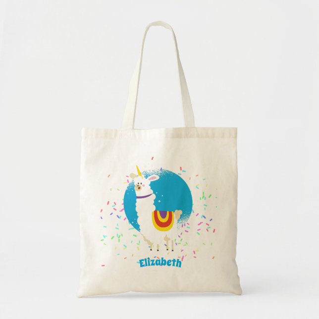 Sprinkles Llama Unicorn Girls Cute Named Gifts Fun Tote Bag (Front)
