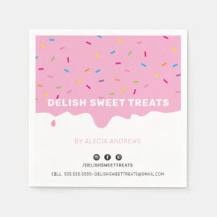 SPRINKLES modern cute frosting drip sprinkles pink Napkin