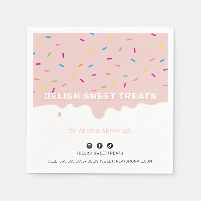 SPRINKLES modern cute frosting sprinkles blush Napkin (Front)