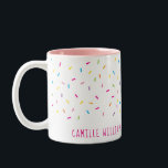SPRINKLES modern cute patterned colourful fun part Two-Tone Coffee Mug<br><div class="desc">by kat massard >>> WWW.SIMPLYSWEETPAPERIE.COM <<<</div>