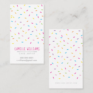 SPRINKLES modern cute patterned colourful party ta Business Card