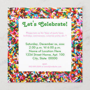Sprinkles Party Invitations