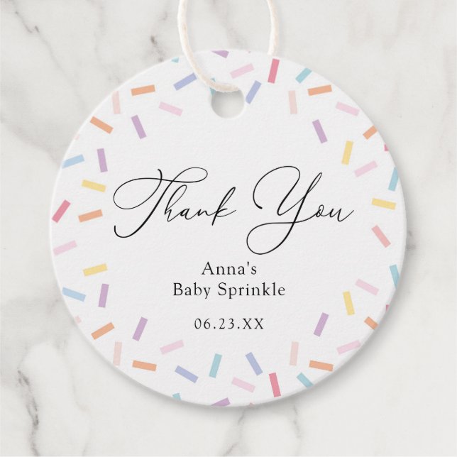 Sprinkles Thank You Favour Tags (Front)