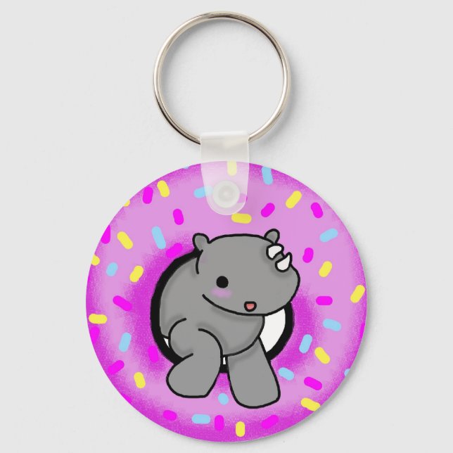 Sprinkles the Rhino Key Ring (Front)
