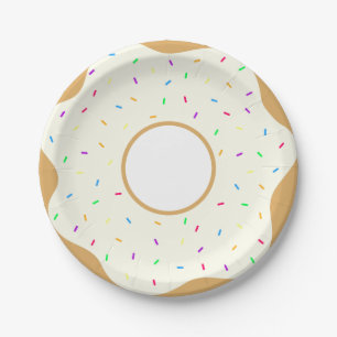 Sprinkly Doughnut Paper Plate