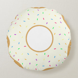 Sprinkly Doughnut Round Cushion