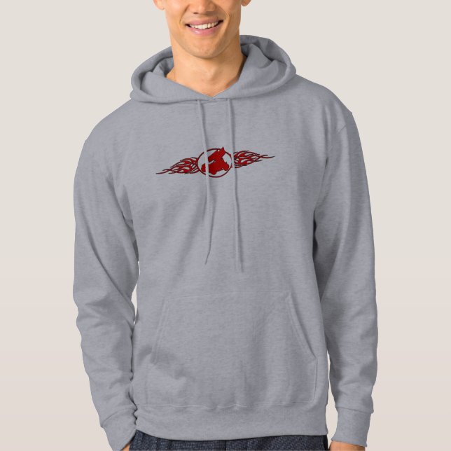 Sprint Car Flames Red Hoodie (Front)