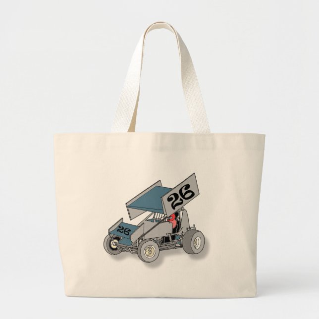 Sprint Car Large Tote Bag (Front)