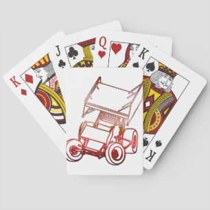 Sprint Car Skewed/Sunset Playing Cards