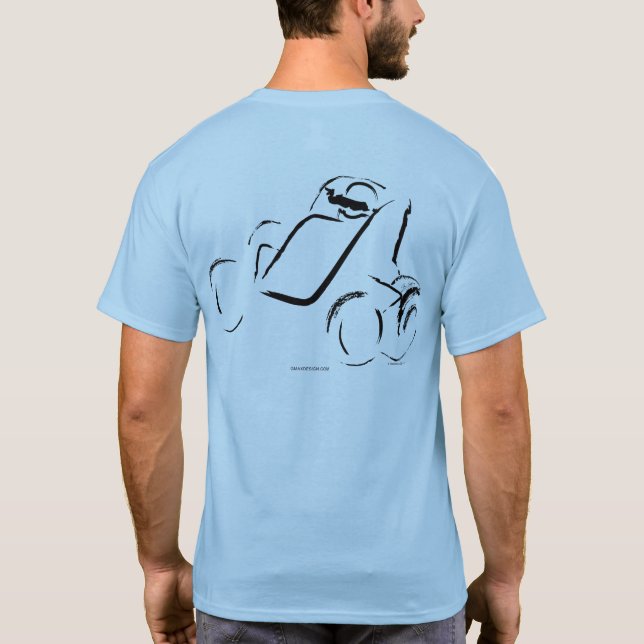 Sprintcar 01 Black on Light Blue Back T-Shirt (Back)