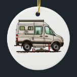 Sprinter Camper Van RV happy camper Ceramic Tree Decoration<br><div class="desc">This Sprinter camper van RV happy camper art is as cute as it can be. You have never seen anything like it. A happy creation from the imagination of the little boy living inside an artist over 70 years old. Let him come out and play by including his fun campers...</div>