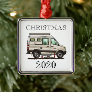 Sprinter Camper Van RV happy camper (rat) Metal Tree Decoration