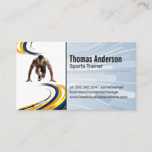 Sprinter Getting Ready to Run   Fitness Business Card