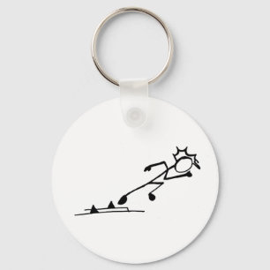 Sprinter Stickman Track and Field Key Ring