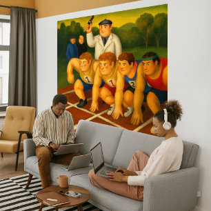 Sprinters - Large Wrapped Canvas Art Print