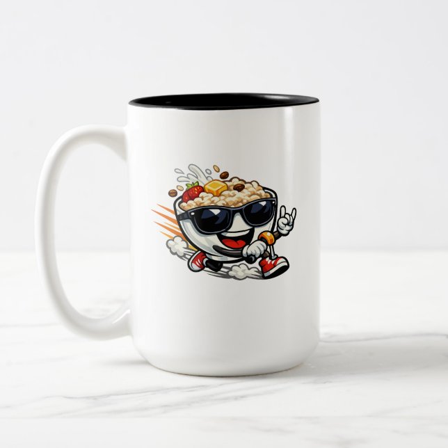 Sprinting Porridge Two-Tone Coffee Mug (Left)