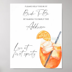 Spritz bridal - help the busy bride Address Poster