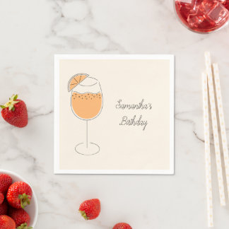 Spritz Bubbly Cocktail Birthday Party Napkin