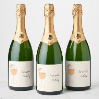 Spritz Bubbly Cocktail Birthday Party Sparkling Wine Label