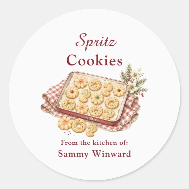 Spritz Cookie Gift Label (Front)