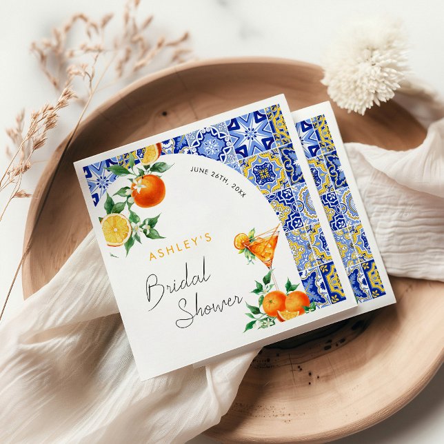 Spritz Mediterranean Boho Arch Bridal Shower  Napkin (Creator Uploaded)