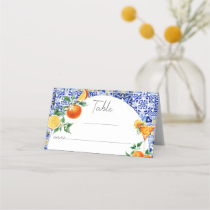 Spritz Mediterranean Bridal Shower Table Place Car Card
