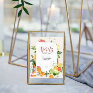 Spritz Station   Signature Drink Wedding Poster