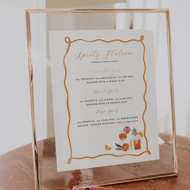 Spritz Station | Sweet Citrus Drink Wedding Bar Poster (Creator Uploaded)