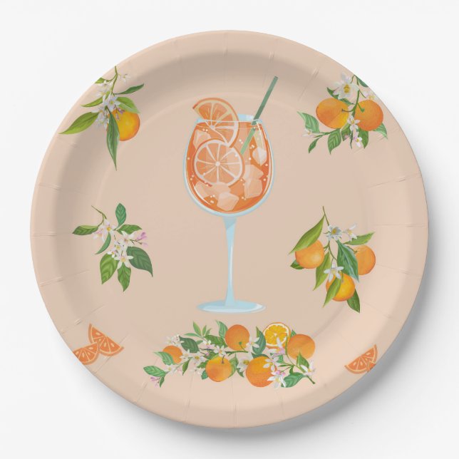 Spritz Summer Birthday Paper Plate (Front)