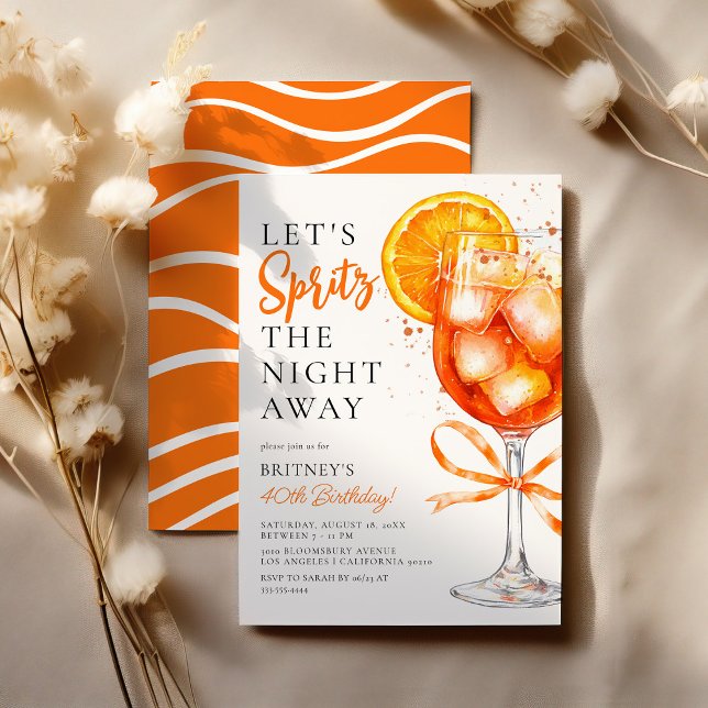 Spritz The Night Away Birthday Party Invitation (Creator Uploaded)