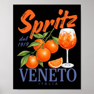 Spritz Veneto Dal 1919 Italia Vintage Orange Wine Poster