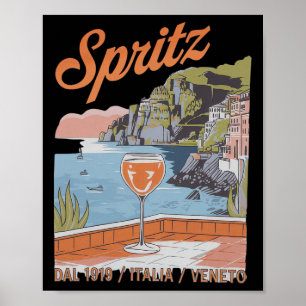 Spritz Veneto Italia Vintage Orange Wine Tail 3  Poster