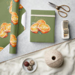 Spritzing it Up! Oranges Shower  Wrapping Paper<br><div class="desc">Generic.  Watercolor oranges.  Spritzing it up!  Orange bridal shower gift wrap.  Aperol Spritz Bridal Shower.
"</div>