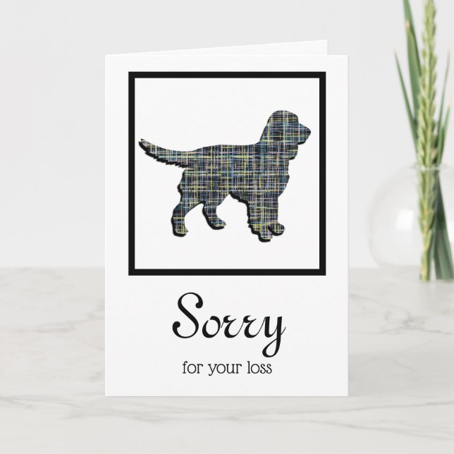 Sprocker Spaniel Dog Silhouette Pet Sympathy Card (Front)