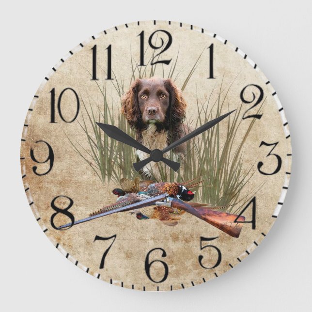 Sprocker Spaniel Tapestry Poster Triptych Acrylic  Large Clock (Front)