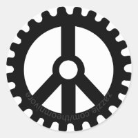 sprocket of peace round sticker