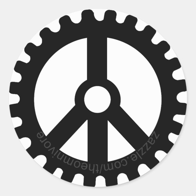 sprocket of peace round sticker (Front)