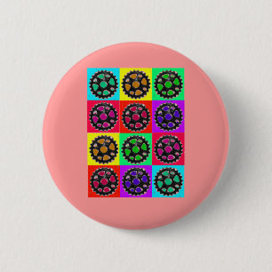 Sprockets POPART--Cyclist Biking Gifts 6 Cm Round Badge
