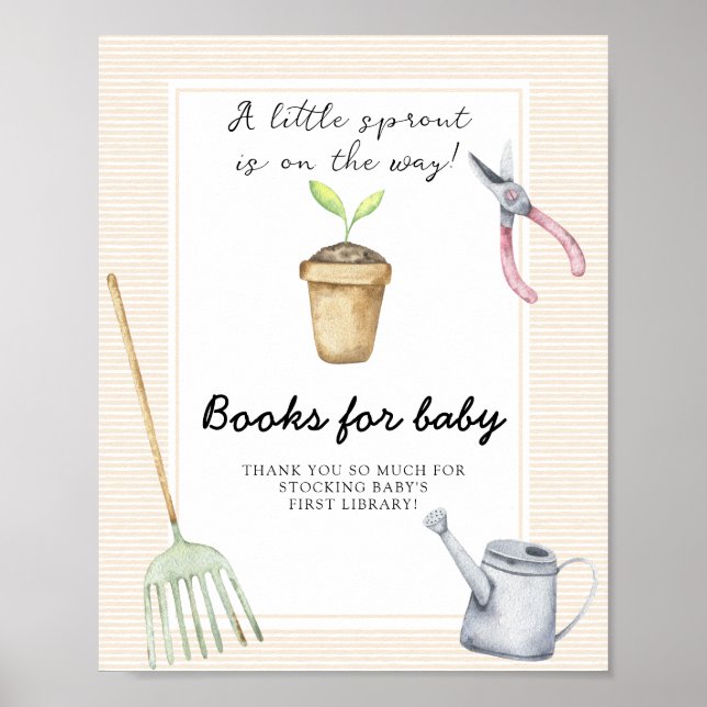 Sprout baby shower - books for baby poster (Front)